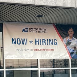 US Post Office - Hickory Hill - banner hanging over lobby windows
