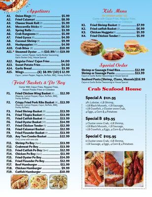 Menu photo 1 Crab Seafood House Sanford, NC Menu photo 1 Crab Seafood House Sanford, NC