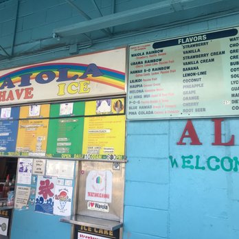 Waiola Shave Ice - Outside menu - Ice Cream & Frozen Yogurt Near Me - Honolulu, Hawaii Waiola Shave Ice - Outside menu - Ice Cream & Frozen Yogurt Near Me - Honolulu, Hawaii