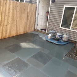 McFarland Landscape Services - New PA Bluestone with cedar fence