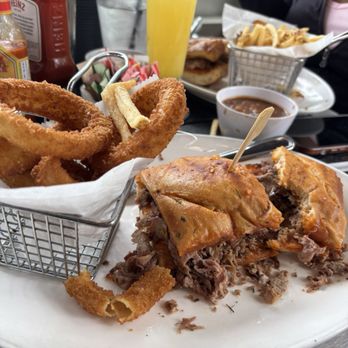 Waypoint Cafe - Tri-Tip Sandwich with Perfect Side Onion Rings - American Near Me - Camarillo, California