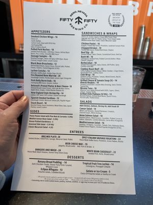 Menu photo 1 Fifty Fifty Brewing Reno, NV Menu photo 1 Fifty Fifty Brewing Reno, NV
