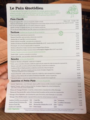 Menu photo 8 Le Pain Quotidien Paris, 75 Menu photo 8 Le Pain Quotidien Paris, 75