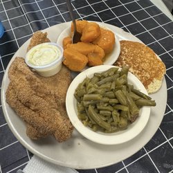 Kay's Kitchen - Catfish plate, Friday special.