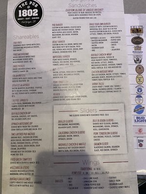 Menu photo 4 The Pub At 1802 Fort Wayne, IN