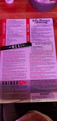 Menu photo 1 Billy Blanco's Park City, UT