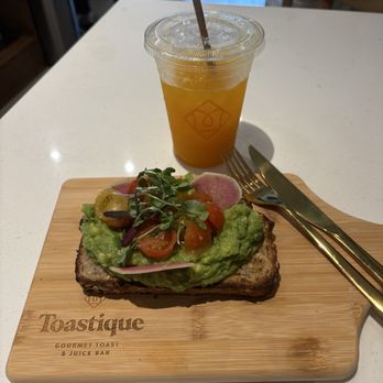 Toastique - Avocado Smash Toast with Iced Defender - Coffee & Tea Near Me - Chino Hills, California Toastique - Avocado Smash Toast with Iced Defender - Coffee & Tea Near Me - Chino Hills, California