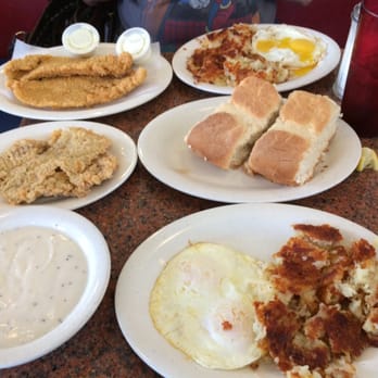 Frank's Grill - Chicken fried steak, biscuits n gravy, and the catfish fillets furthest away. They are huge - Breakfast & Brunch Near Me - Houston, Texas Frank's Grill - Chicken fried steak, biscuits n gravy, and the catfish fillets furthest away. They are huge - Breakfast & Brunch Near Me - Houston, Texas
