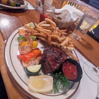 Hitching Post - Sirloin steak & shrimp with fries - Barbeque Near Me - Casmalia, California