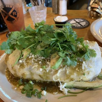 Train Wreck Bar - Breakfast burrito with shredded pork verde. - Sports Bars Near Me - Burlington, Washington Train Wreck Bar - Breakfast burrito with shredded pork verde. - Sports Bars Near Me - Burlington, Washington