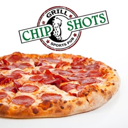 Chip Shots Pub - Aged, hand-thrown pizza dough topped with quality cheeses, meats and vegetables.