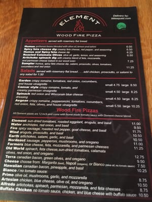 Menu photo 7 Element Wood Fire Pizza Minneapolis, MN Menu photo 7 Element Wood Fire Pizza Minneapolis, MN