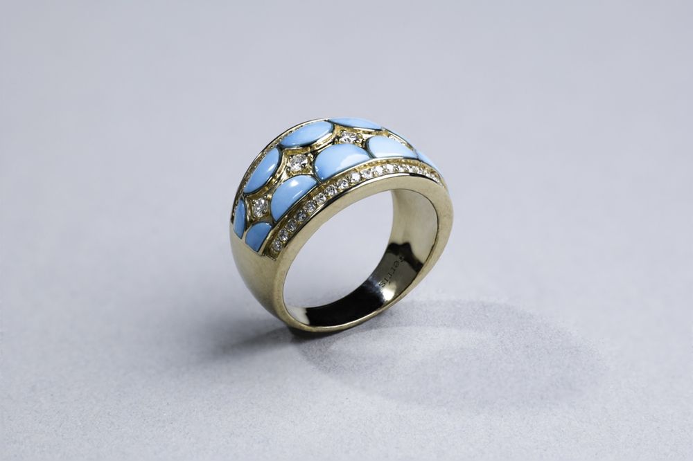 Sleeping Beauty Turquoise comes from a mine near Globe, AZ. Its sky