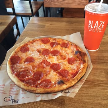 Blaze Pizza - The pizza I had was the 1 Top pizza, but you can also build your own pizza for just under $8! - Salad Near Me - Orange, California