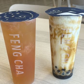 Feng Cha - Grand Rapids - Overflowing grape fruit and dirty boba (both delicious) - Coffee & Tea Near Me - Grand Rapids, Michigan