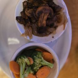 Mix vegetables and mushrooms and onions for my steak