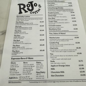 RoJo Coffee - Menu - Coffee & Tea Near Me - Chesapeake, Virginia