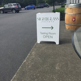 Sightglass Cellars - a sign for tasting room - Wine Tasting Room Near Me - Woodinville, Washington Sightglass Cellars - a sign for tasting room - Wine Tasting Room Near Me - Woodinville, Washington