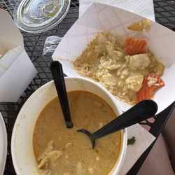 I had already eaten half of it but so good. Yellow curry w chicken. Must have