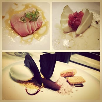 Uchi Houston - A few selections from the 5-course tasting menu. Including the amazing fried milk dessert. - Sushi Bars Near Me - Houston, Texas Uchi Houston - A few selections from the 5-course tasting menu. Including the amazing fried milk dessert. - Sushi Bars Near Me - Houston, Texas
