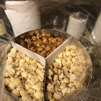 Austin Gourmet Popcorn - Left is white cheddar, top is caramel, and right is kettle. So good and addictive! - Candy Stores Near Me - Austin, Texas Austin Gourmet Popcorn - Left is white cheddar, top is caramel, and right is kettle. So good and addictive! - Candy Stores Near Me - Austin, Texas