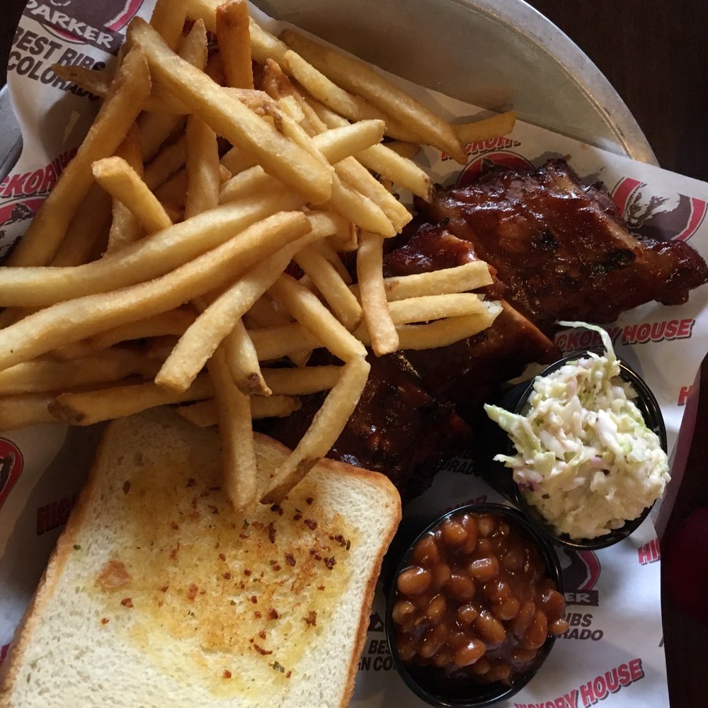 Hickory House Ribs - Full rack of baby back ribs with all the fixings. - Barbeque Near Me - Aspen, Colorado