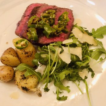 Sociale - Excellent! Everyone ordered the Wagyu Bavette Steak with grilled potatoes, shishito peppers, arugula and parmigiano - Italian Near Me - San Francisco, California Sociale - Excellent! Everyone ordered the Wagyu Bavette Steak with grilled potatoes, shishito peppers, arugula and parmigiano - Italian Near Me - San Francisco, California