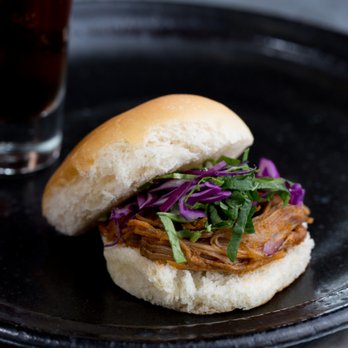 Grace Street Catering - Pulled Pork Slider with a shot of beer - Caterers Near Me - Berkeley, California