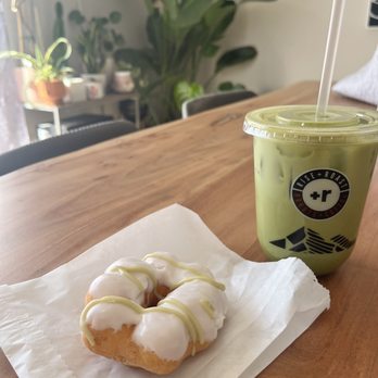 Rise + Roast - Lavender matcha mochi donut + 16 oz matcha - Donuts Near Me - Albuquerque, New Mexico