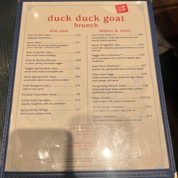 Duck Duck Goat - Brunch menu - Chinese Near Me - Chicago, Illinois Duck Duck Goat - Brunch menu - Chinese Near Me - Chicago, Illinois
