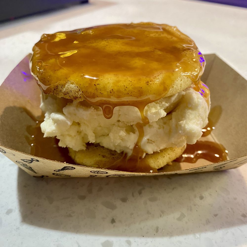 The Baked Bear - Snickerdoodle cookies, vanilla ice cream, caramel topping - Custom Ice Cream Sandwich - Ice Cream & Frozen Yogurt Near Me - Austin, Texas The Baked Bear - Snickerdoodle cookies, vanilla ice cream, caramel topping - Custom Ice Cream Sandwich - Ice Cream & Frozen Yogurt Near Me - Austin, Texas