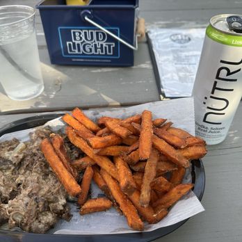 Off The Rails - Steak and cheese sandwich no bread and sweet potato fries. So good! And good quantity. - American Near Me - Laconia, New Hampshire Off The Rails - Steak and cheese sandwich no bread and sweet potato fries. So good! And good quantity. - American Near Me - Laconia, New Hampshire