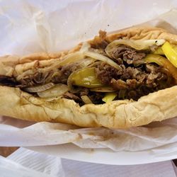 World Grill & Beer Garden - Cheesesteak with onions and mild peppers