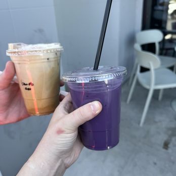 Bad Owl Coffee Roasters - Banana cold brew latte and ube latte. - Coffee Roasteries Near Me - Las Vegas, Nevada Bad Owl Coffee Roasters - Banana cold brew latte and ube latte. - Coffee Roasteries Near Me - Las Vegas, Nevada