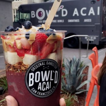 Bowl'D Acai - Original gangster with peanut butter Acai bowl... super fruity and yummy. If you like simple fruit flavors, try this! - Food Trucks Near Me - San Francisco, California Bowl'D Acai - Original gangster with peanut butter Acai bowl... super fruity and yummy. If you like simple fruit flavors, try this! - Food Trucks Near Me - San Francisco, California