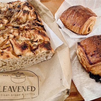 Leavened - Caramelized Onion & Gorgonzola Foccacia, Mushroom & Onion Croissant, Blackberry Lavender Croissant - Bakeries Near Me - Cleveland, Ohio