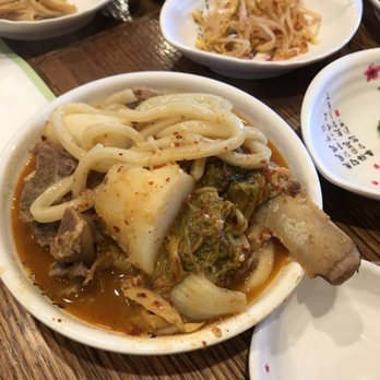 Geo Si Gi - The Pork shoulder with potatoes soup. Soooo good!! They divided for us. Must order - Korean Near Me - Flushing, New York Geo Si Gi - The Pork shoulder with potatoes soup. Soooo good!! They divided for us. Must order - Korean Near Me - Flushing, New York