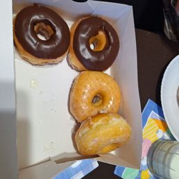 Chocolate iced and regular glazed