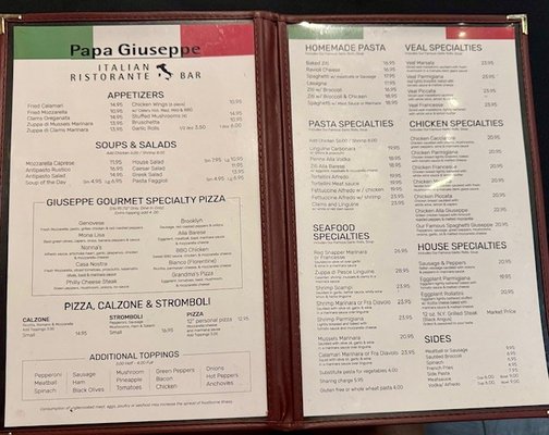 Menu photo 1 Papa Giuseppe Delray Beach, FL
