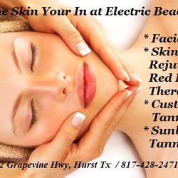 Electric Beach Tan - Staffed with Licensed Skincare Therapist to cover all of your skincare needs. Full Service Facials with Esthetician, Antiaging, & Tanning