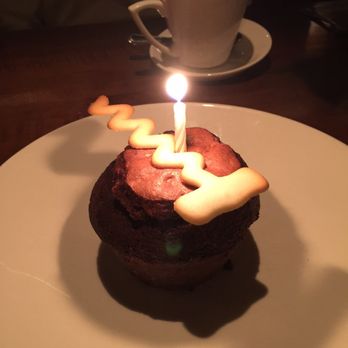 Winewood - Brookie with a wee candle for my birthday - New American Near Me - Grapevine, Texas