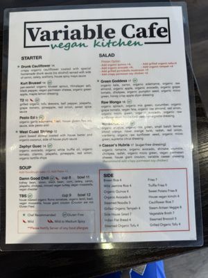 Menu photo 2 Variable Cafe Los Angeles, CA Menu photo 2 Variable Cafe Los Angeles, CA