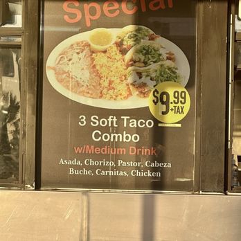 Mr Piggies Taqueria - 6/17/25 - 3 soft taco combo special. - Tacos Near Me - Covina, California Mr Piggies Taqueria - 6/17/25 - 3 soft taco combo special. - Tacos Near Me - Covina, California
