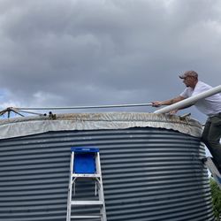 Right Way Pool And Spa - A secondary tent top going up on our catchment tank thank you very much for your service I appreciate it!!!