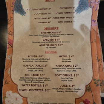 Swaraj - Menu - Indian Near Me - San Ramon, California
