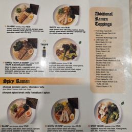 Ramen menu as of Oct 2025, tsukemen discontinued :( Ramen menu as of Oct 2025, tsukemen discontinued :(