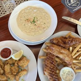 Calamari. Clam Chowder, Fish and Chips Calamari. Clam Chowder, Fish and Chips