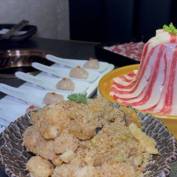 MooMoo Hot Pot - Golden treasure (salted egg yolk) stir-fry with lobster & jumbo scallop - Hot Pot Near Me - Irvine, California MooMoo Hot Pot - Golden treasure (salted egg yolk) stir-fry with lobster & jumbo scallop - Hot Pot Near Me - Irvine, California