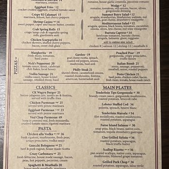 Carbone's Kitchen - Dinner Menu - Italian Near Me - Bloomfield, Connecticut