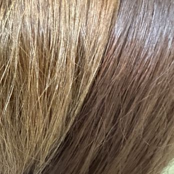 Salon Success Academy - The left is my roots(copper) and the right is the rest of my hair(brown) - Cosmetology Schools Near Me - Corona, California